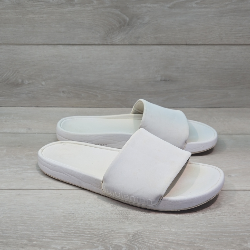 Lululemon Athletica Women's White Restfeel Slide Sandals Shoes Sz 10
